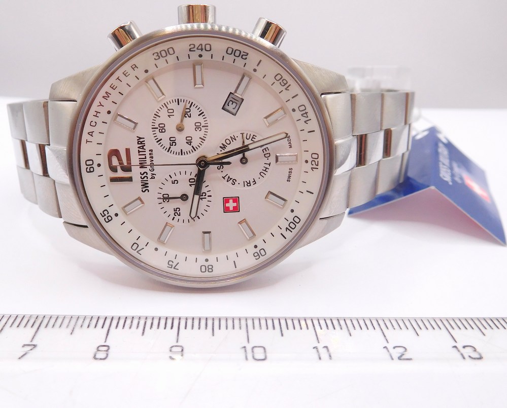 GROVANA Luxusní pánské švýcarské ocelové hodinky Swiss Millitary by Grovana 7015.9133