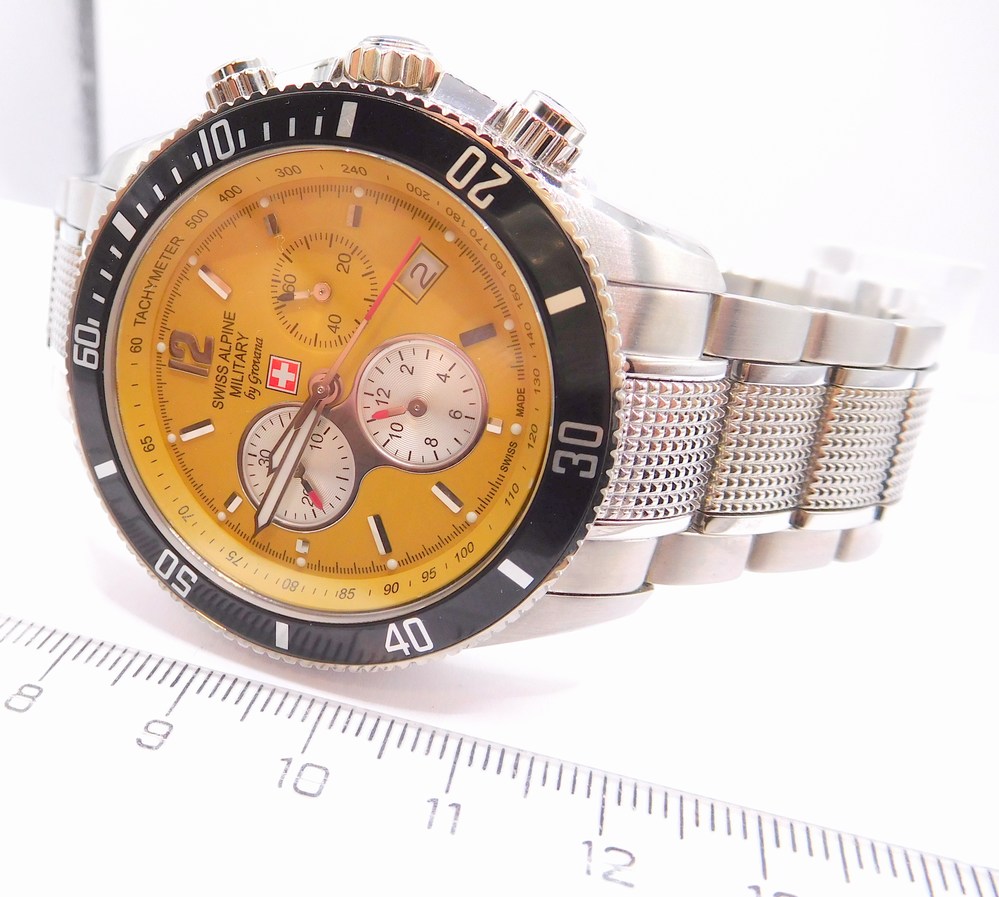 GROVANA Luxusní pánské švýcarské ocelové hodinky Swiss Millitary by Grovana 1615.9136