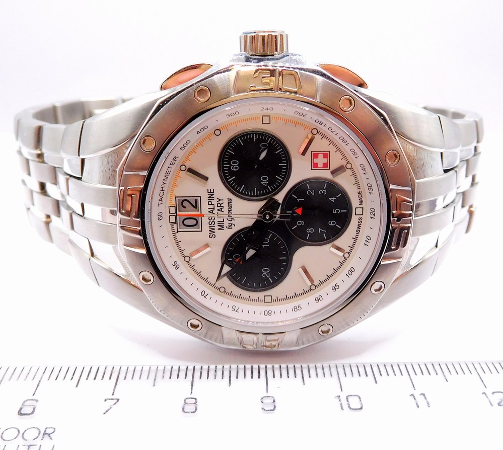 GROVANA Luxusní pánské švýcaré ocelové hodinky Swiss Millitary by Grovana 1610.9133