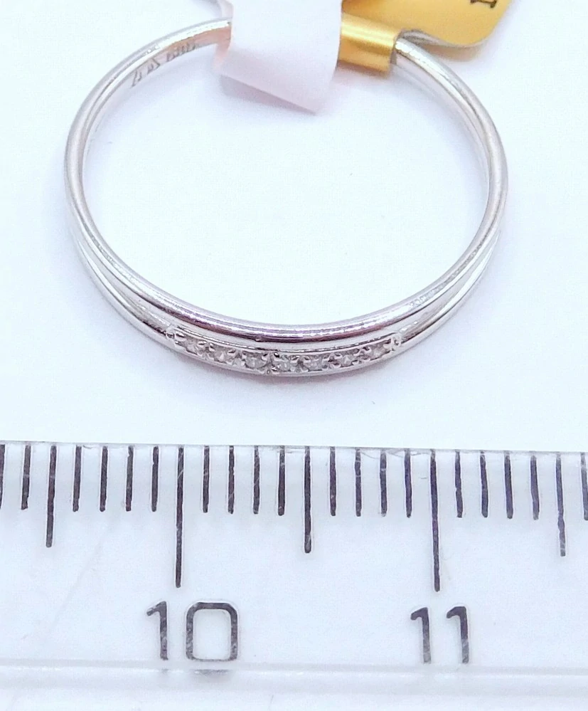 Klenoty Budín Diamantový zlatý prsten z bílého zlata 585/1,17gr vel. 52 DIAMANT 0,05CT HD102