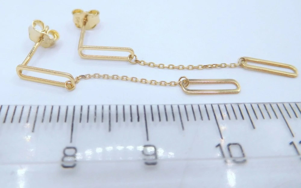 Klenoty Budín Dámské visací zlaté náušnice ze žlutého zlata na puzetku 585/0,87gr HK2482
