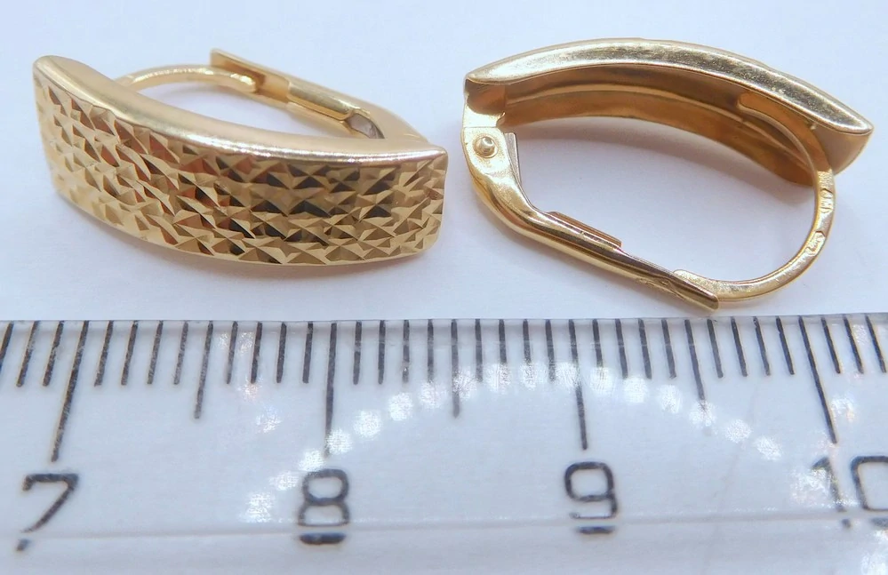 Klenoty Budín Dámské gravírované náušnice ze žlutého zlata na patent 585/1,65gr HK2500