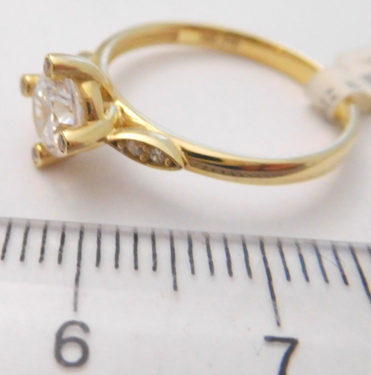 Klenoty Budín Mohutný zásnubní zlatý prsten ze žlutého zlata s velkým zirkonem 585/2,05gr vel. 50 1216085