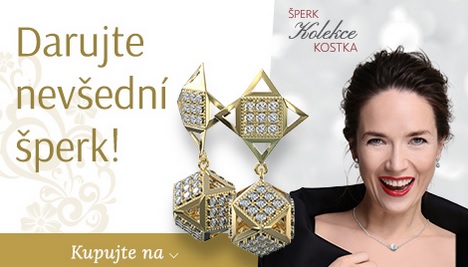 Klenoty Budín Zlatý náhrdelník Kostka - COUPLE v bílém zlatě s broušenými kubickými zirkony 585/1000 690033