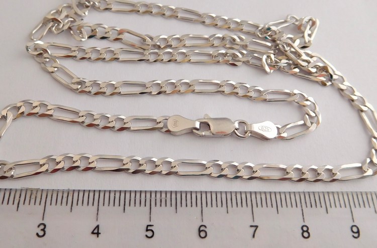 Klenoty Budín Pánský mohutný stříbrný rhodiovaný řetěz (řetízek) 55cm FIGARO šíře3,5mm 925/1000 9,06gr 030239000040