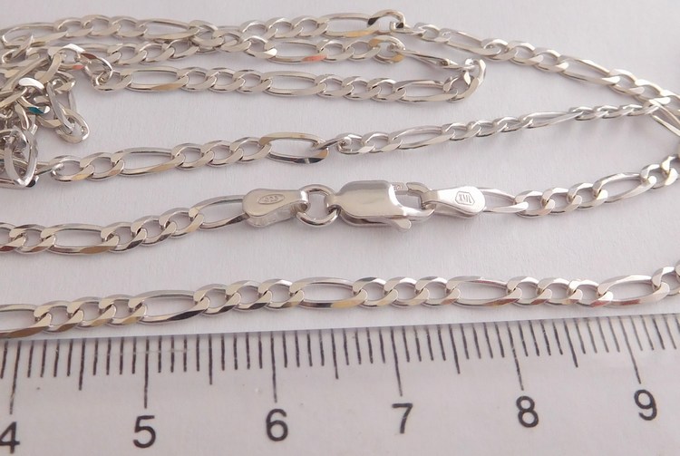 Klenoty Budín Pánský stříbrný rhodiovaný řetízek 50cm FIGARO šíře 2,5mm 925/1000 5,21gr 030239600040