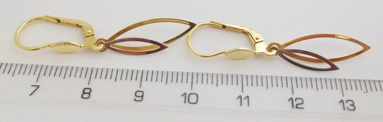 Klenoty Budín Zlaté visací náušnice z bílého a žlutého zlata 585/1,79gr 231040991