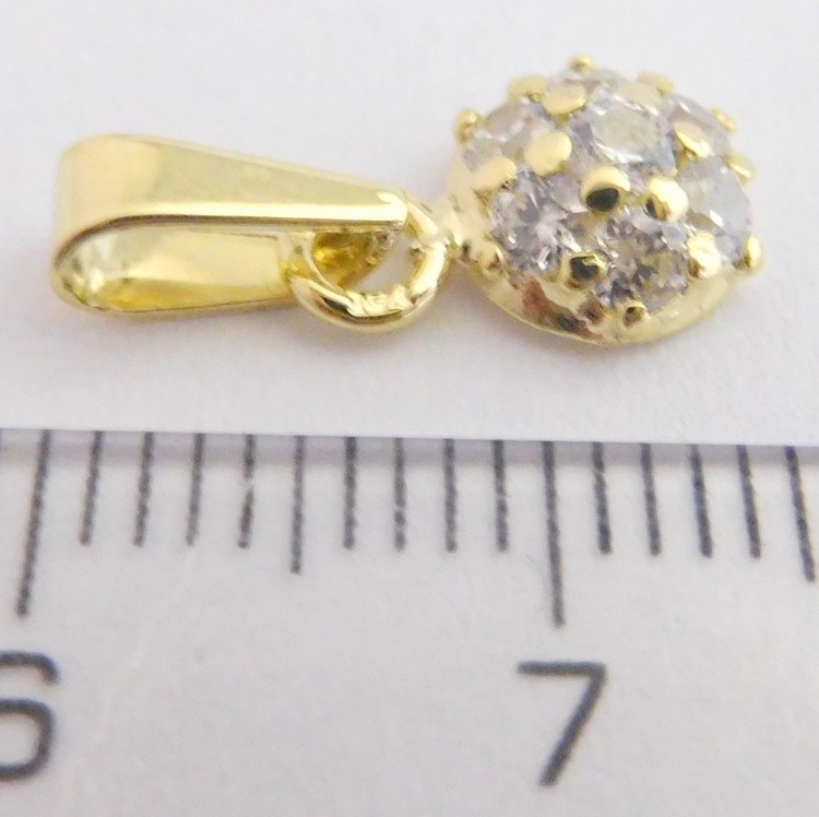 Klenoty Budín  zlatý přívěsek ze žlutého zlata se zirkony 585/0,74gr 246040528