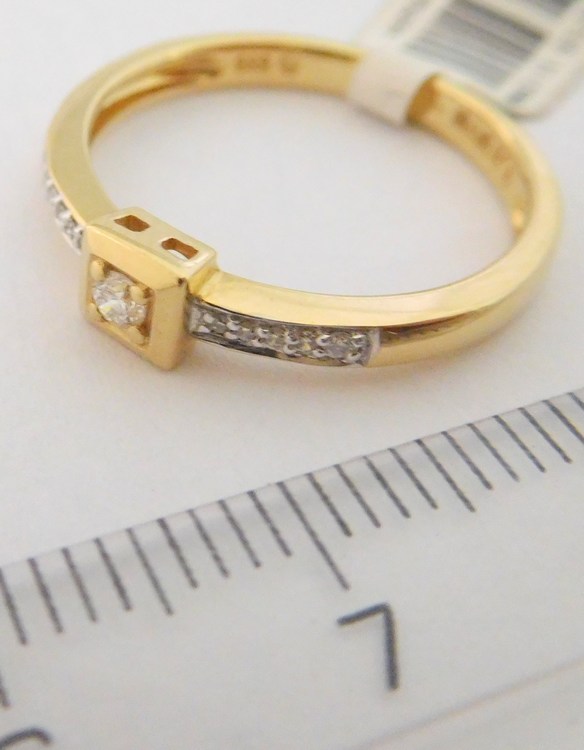 Klenoty Budín Diamantový zásnubní prsten ze žlutého zlata DIA 11ksx0,08ct vel. 54 585/2,15gr 3811293