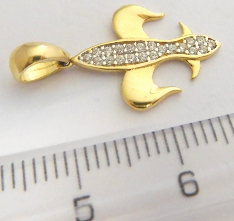 Klenoty Budín Zlatý přívěsek ze žlutého zlata se zirkony 585/0,94gr HK3041