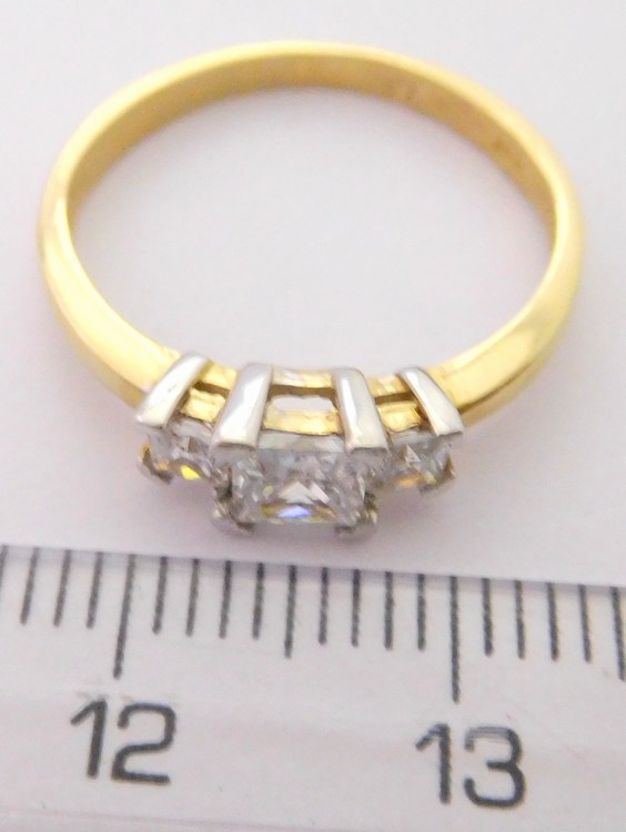 Klenoty Budín Zlatý zásnubní prsten se zirkony 585/1,91gr vel. 52 HK1024