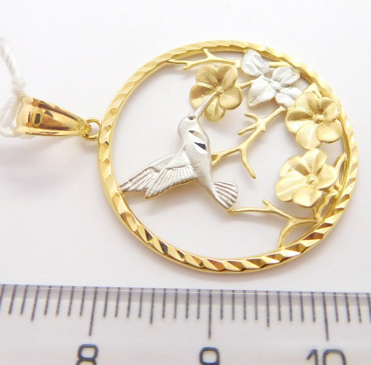 Klenoty Budín Obrovský zlatý přívěsek z bílého a žlutého zlata 585/2,51gr HK3005