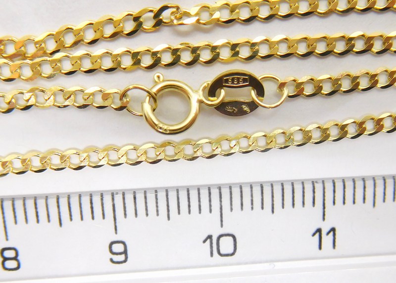 Klenoty Budín Pevný dámský zlatý řetízek ze žlutého zlata PANCER 585/2,58gr 42cm HK6218