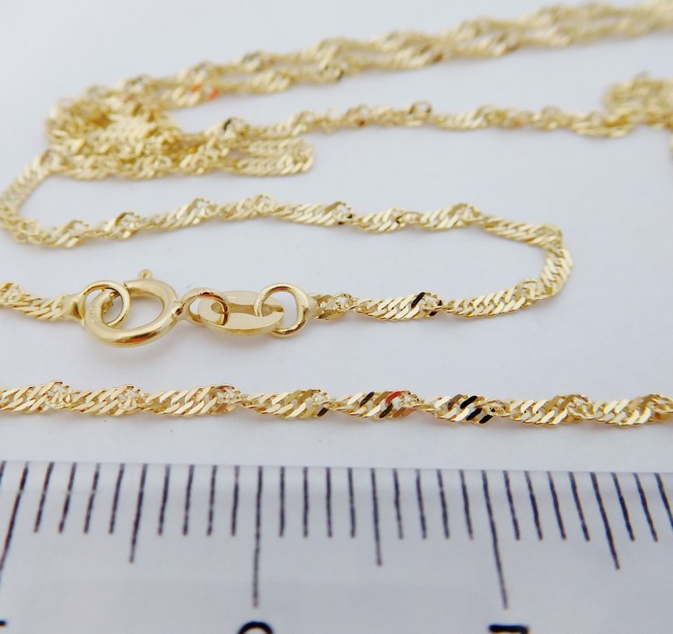 Klenoty Budín Pevný přívěskový zlatý řetízek TWIST 585/2,45gr 55cm HK6307