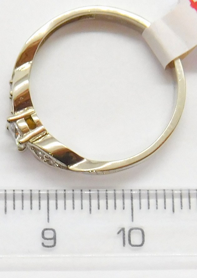 Klenoty Budín Dámský zásnubní zlatý prstn z bílého zlata se zirkony  585/2,19gr vel. 55 HK1090