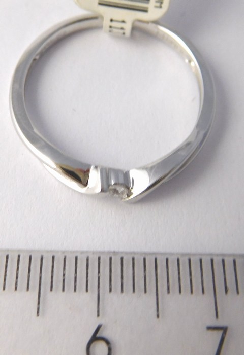 Zásnubní prsten s diamantem, bílé zlato 585/1,85gr vel. 56 3860703 SKLADEM