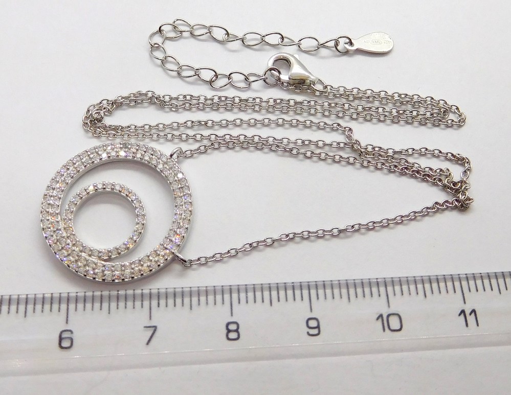 Klenoty Budín Dámský stříbrný náhrdelník posetý zirkony 925/1000 42+5cm 031106700001