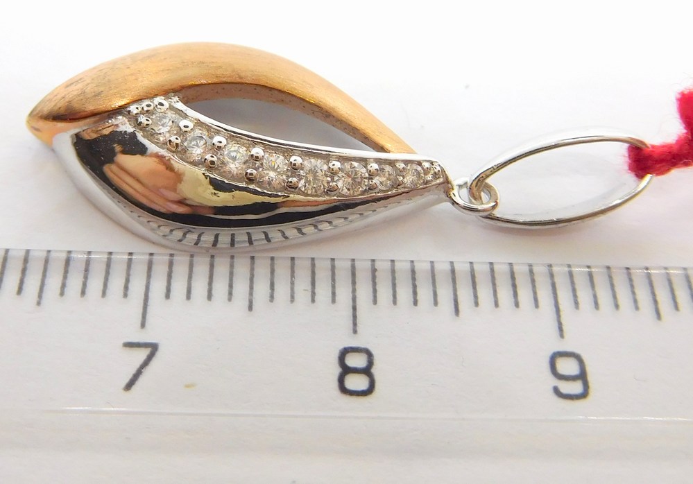 Klenoty Budín Dámský stříbrný přívěsek posetý zirkony matný rose gold 925/1000 VL001