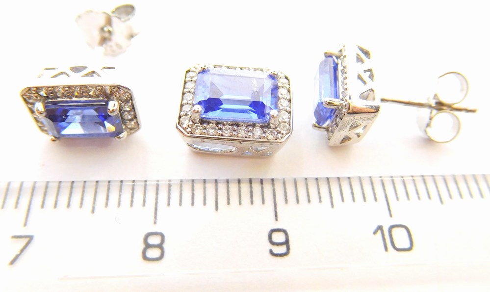 Klenoty Budín Dámská stříbrná souprava se zirkony a modrými topazy 925/1000 SVLE0147SH8M100