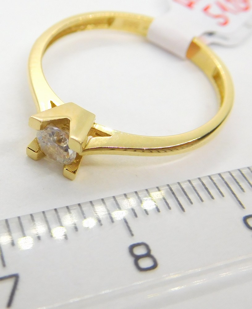 Klenoty Budín Dámský zásnubní zlatý prsten se zirkonem 585/1,94gr vel. 58 HK1111