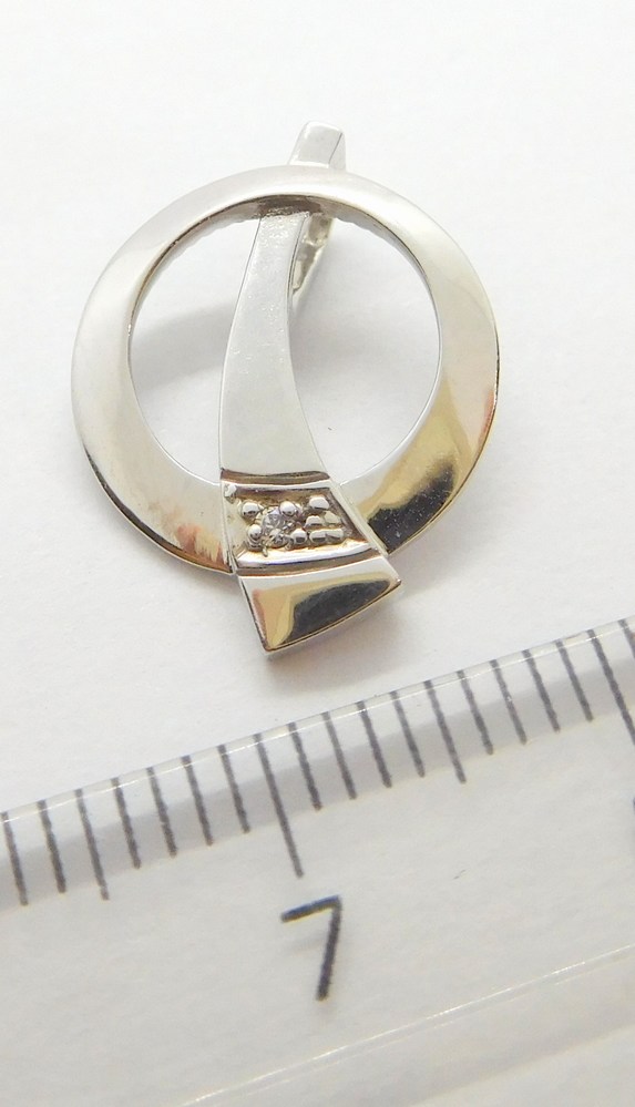 Klenoty Budín Dámský zlatý přívěsek z bílého zlata se zirkonem 585/1,32gr HK3121