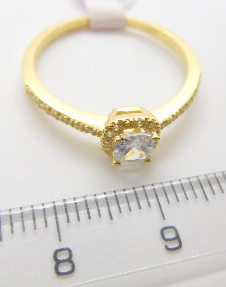 Klenoty Budín Dámský zásnubní zlatý prsten se zirkony 585/2,07gr vel. 61 HK1109