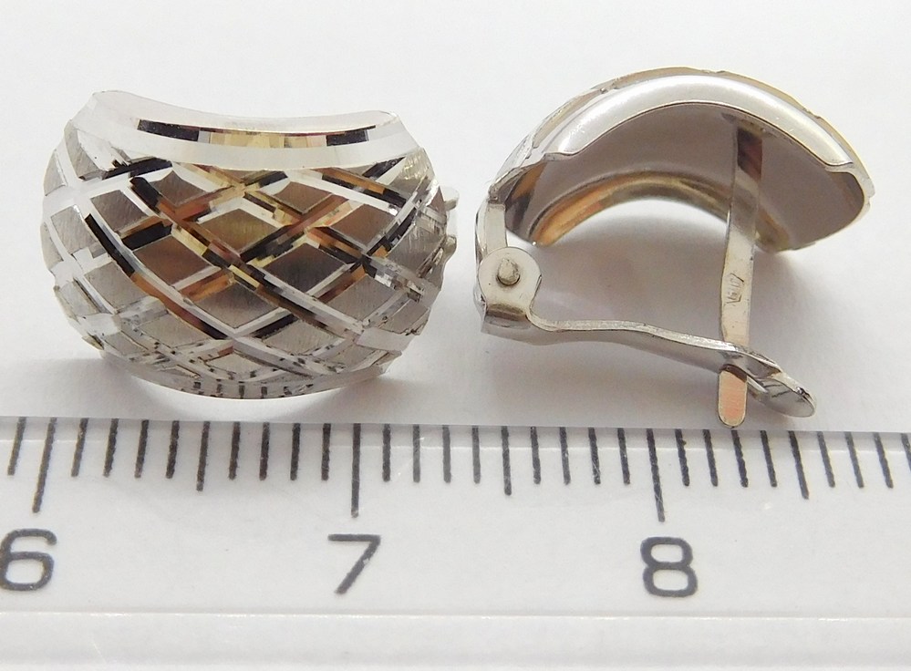 Klenoty Budín Dámské gravírované náušnice z bílého zlata 585/1,47gr HK2158