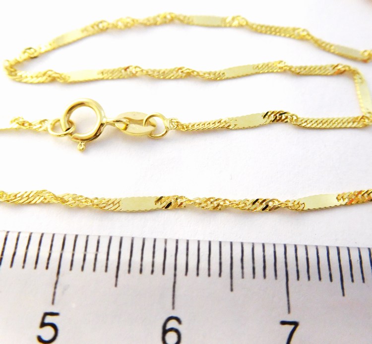 Klenoty Budín Zlatý pevný silný náramek twist s destičkami 585/0,78gr 18cm HK7142