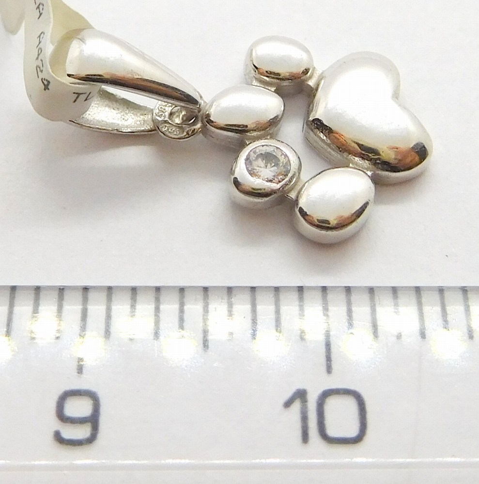 Klenoty Budín Zlatý přívěsek z bílého zlata se zirkonem TLAPKA  585/0,97gr 6670424