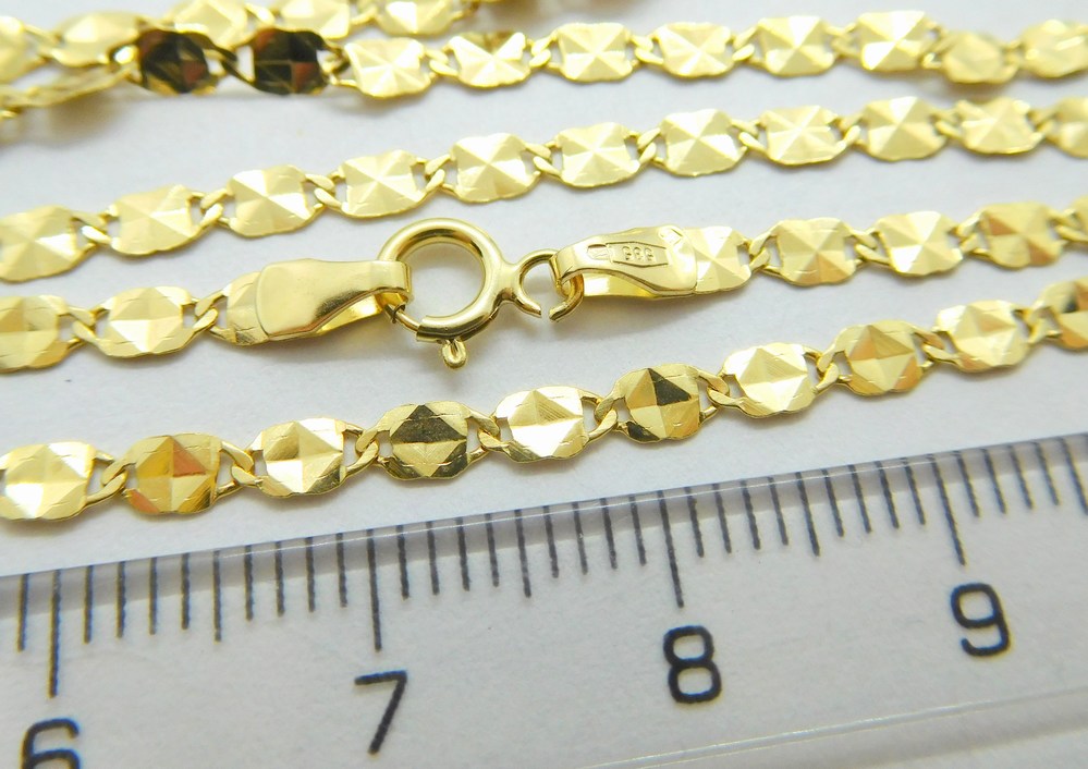 Klenoty Budín Dámský mohutný plochý zlatý řetízek ze žlutého zlata 42cm 585/2,54gr HK6293