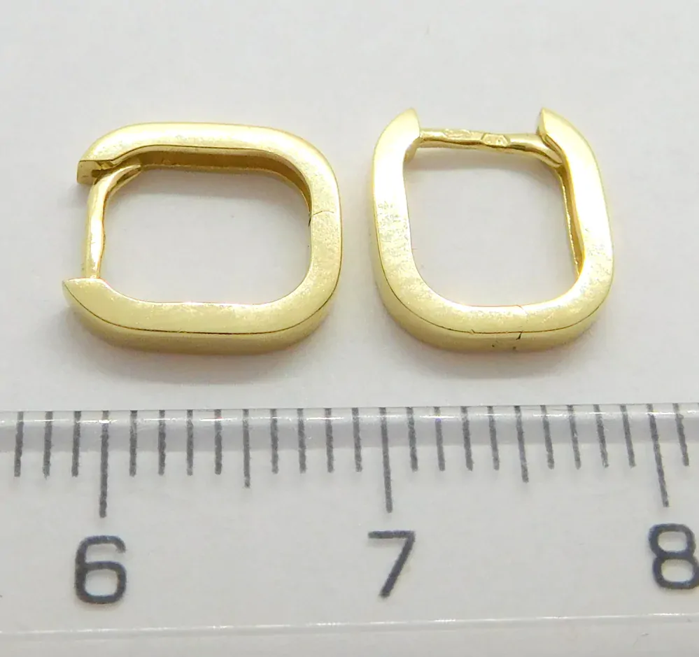 Klenoty Budín Dívčí čtverečkové náušnice ze žlutého zlata 585/1,27gr HK2190