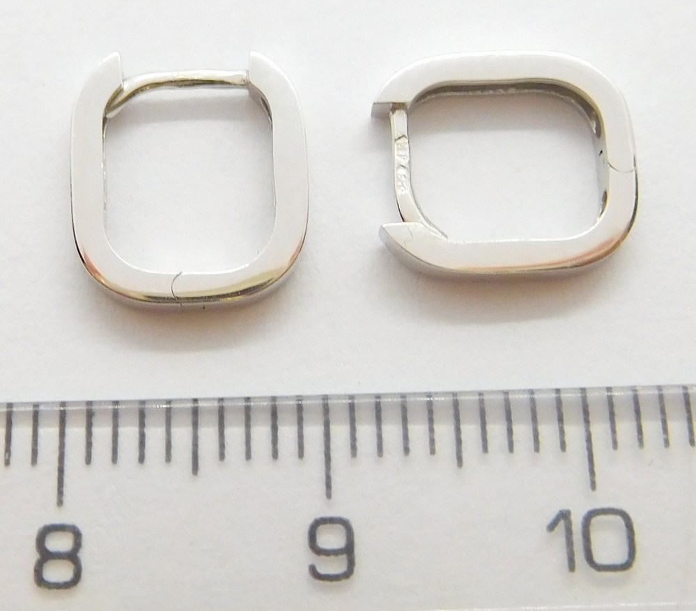 Klenoty Budín Dívčí čtverečkové náušnice z bílého zlata 585/1,13gr HK2191