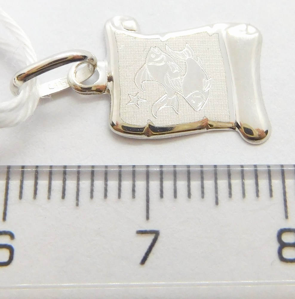 Klenoty Budín Zlatý přívěsek znamení RYBY v bílém zlatě na pergamenu 585/0,34gr GUPWN-43131