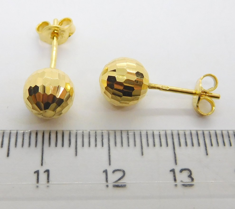 Klenoty Budín Dámské peckové zlaté náušnice kulička 585/1,60gr H222