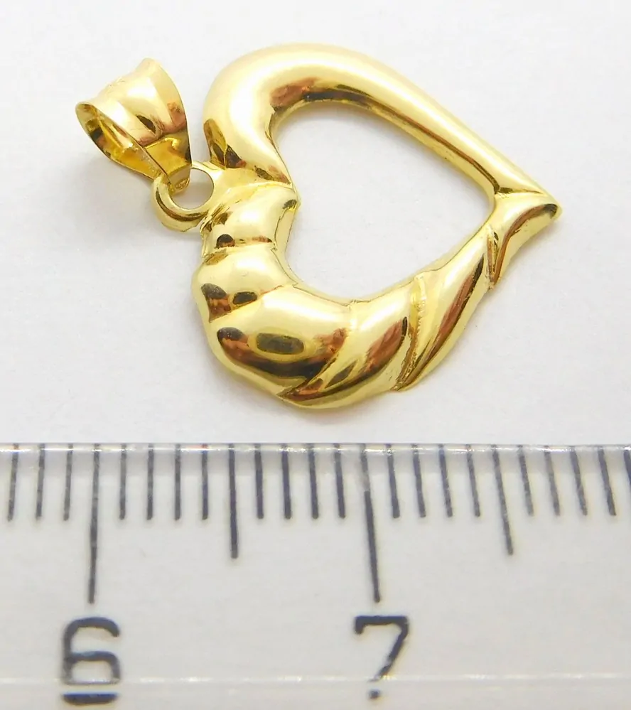 Klenoty Budín Dámský zlatý přívěsek s gravírováním velké srdce 585/0,32gr 02652