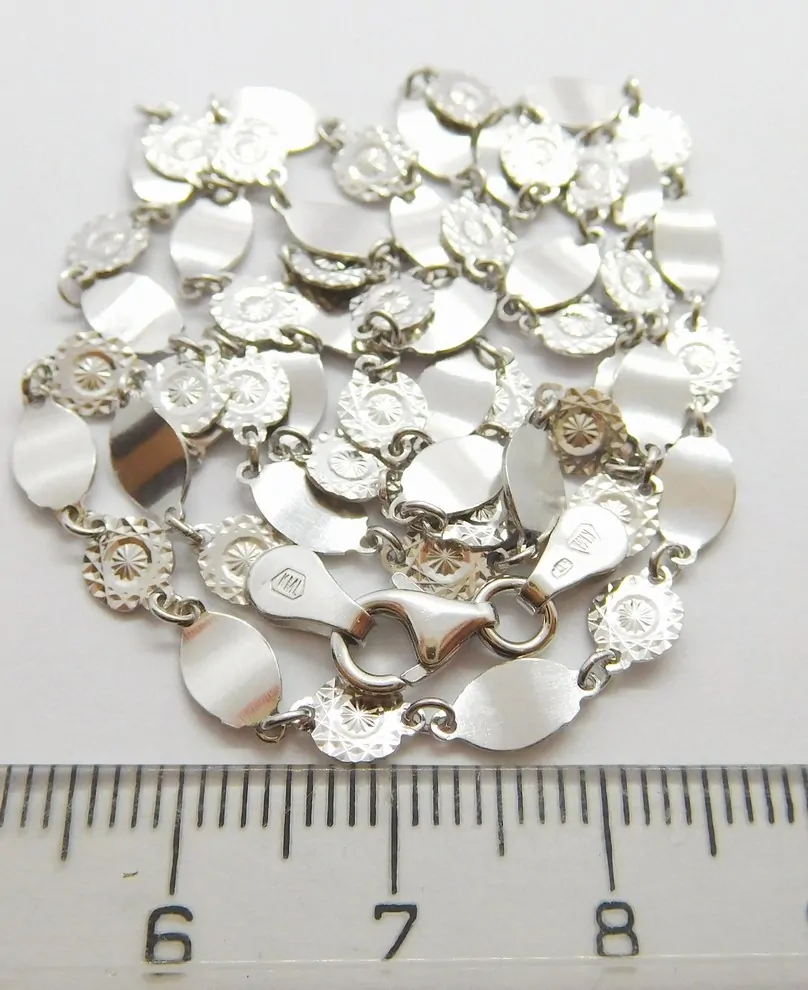 Klenoty Budín Pevný dámský mohutný stříbrný řetízek s gravírováním 925/1000 5,74gr 45cm 031204900006