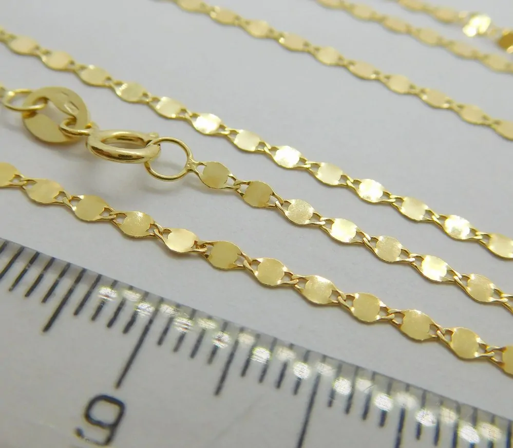 Klenoty Budín Dámský hladký zlatý řetízek ze žlutého zlata ZRCÁTKA 585/1,26gr 45cm HK6180