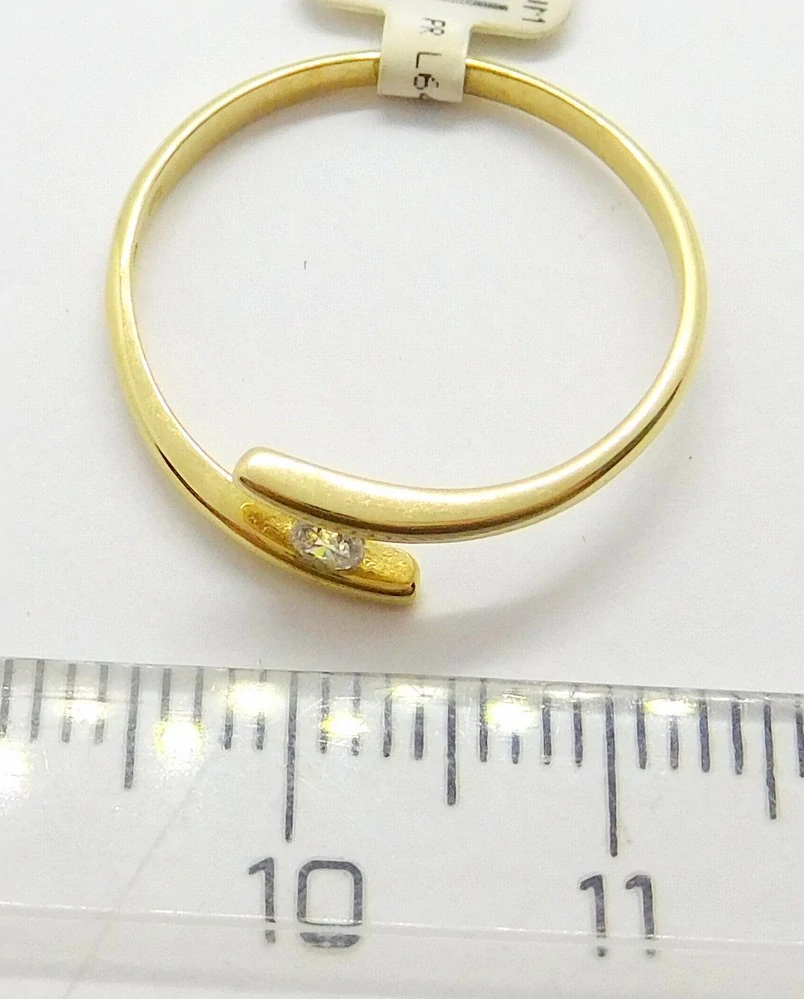 Klenoty Budín Zlatý zásnubní prsten ze žlutého zlata se zirkonem vel. 57 585/1,30gr 6810649