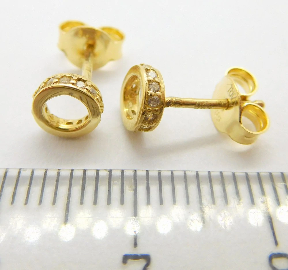 Klenoty Budín Dámské zlaté peckové náušnice se zirkony na puzetku 585/0,90gr JMG0114WGE00