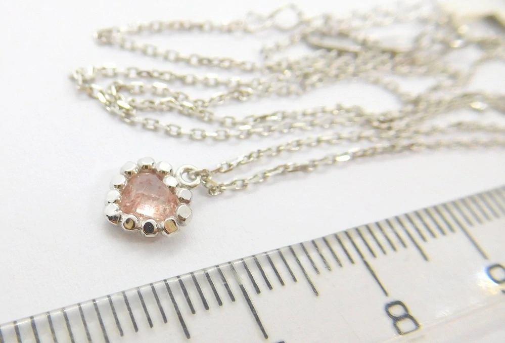 Klenoty Budín Zlatý náhrdelník z bílého zlata srdce s drahokamenem CARRY QUARTZ 4,5mm 585/1,85gr 42+3cm 1491381