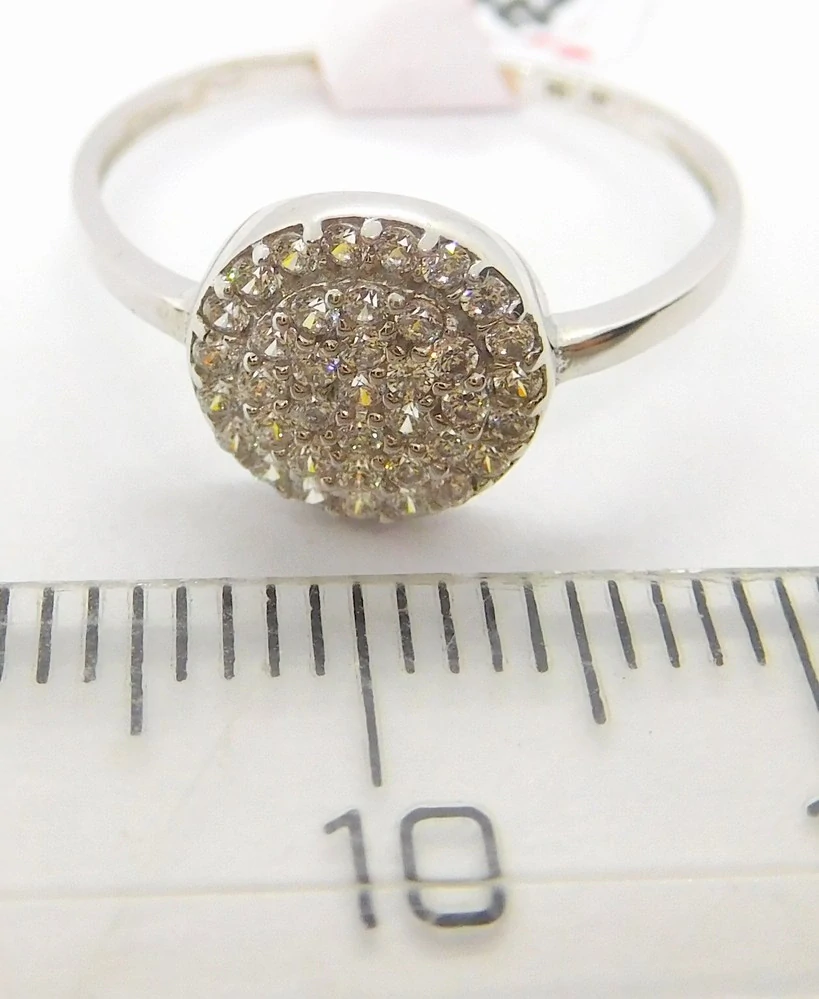 Klenoty Budín Dámský prsten z bílého zlata posetý zirkony 585/1,25gr vel. 54 HK1162