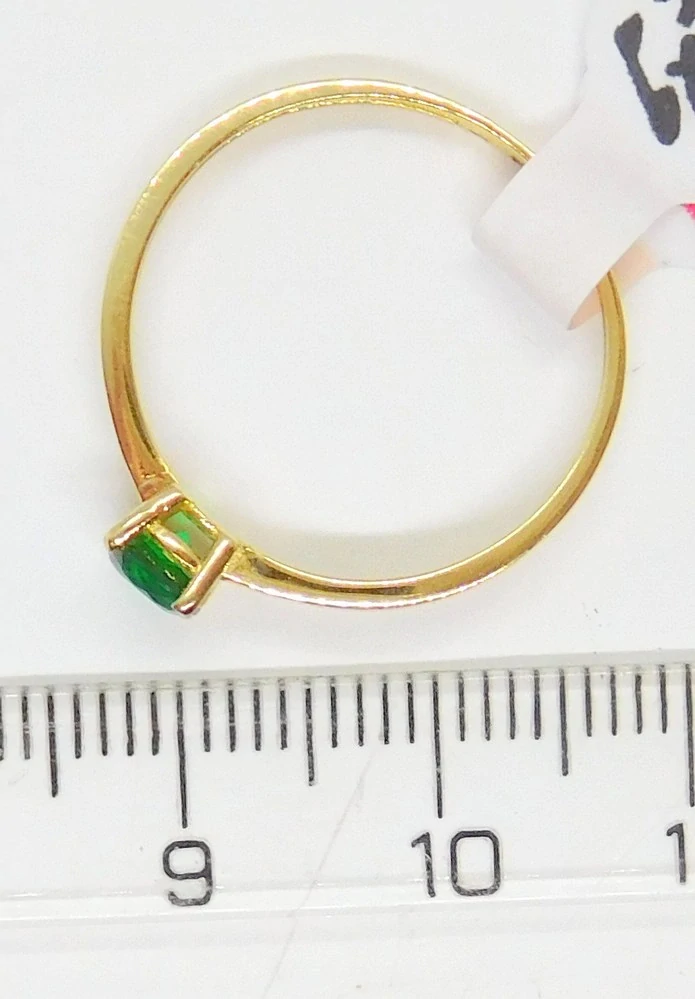 Klenoty Budín Zásnubní dámský zlatý prsten se zeleným smaragdem 585/1,11gr vel. 54 HK1177