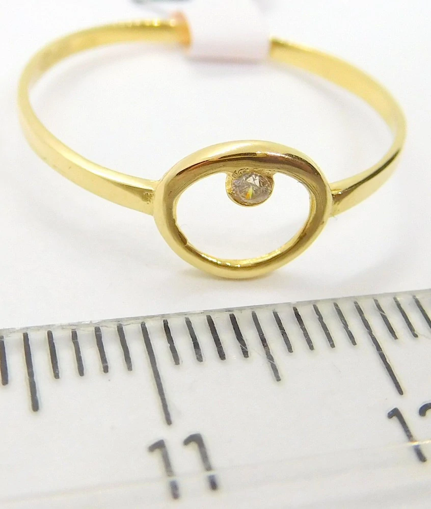 Klenoty Budín Zásnubní dámský zlatý prsten se zirkonem 585/0,93gr vel. 61 HK1170