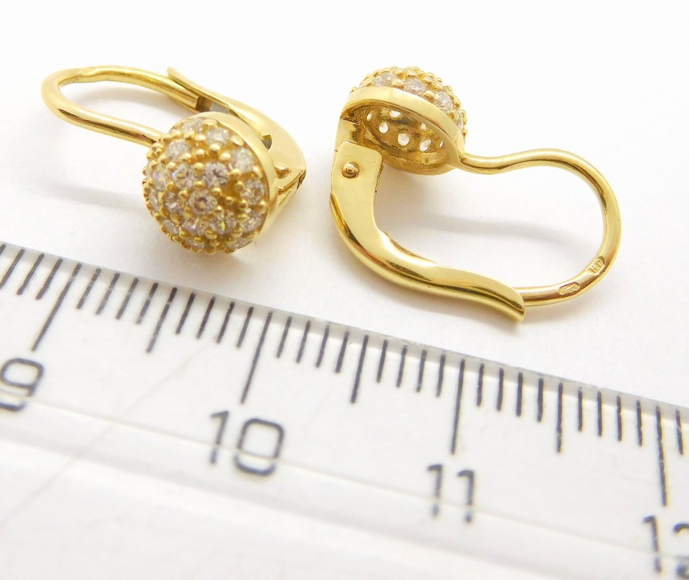 Klenoty Budín Dámské klasické zlaté náušnice se zirkony na patent 585/2,53gr HK2295