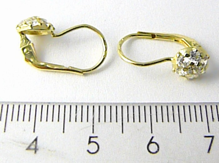 Klenoty Budín Dámské klasické zlaté náušnice se zirkony 14ks 585/1,80gr 236041090