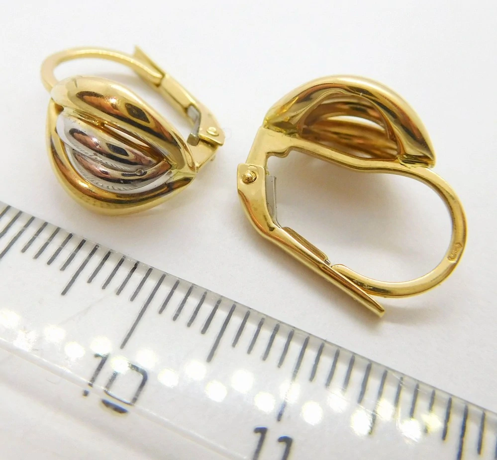 Klenoty Budín Dámské mohutné zlaté náušnice z bílého a žlutého zlata 585/2,17gr HK2313