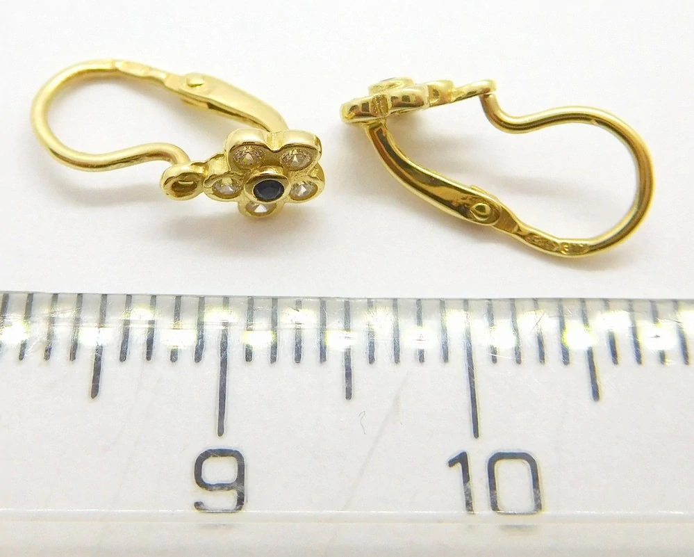 Klenoty Budín Zlaté dětské náušnice - dětské náušnicky se safíry 585/0,82g 5331106