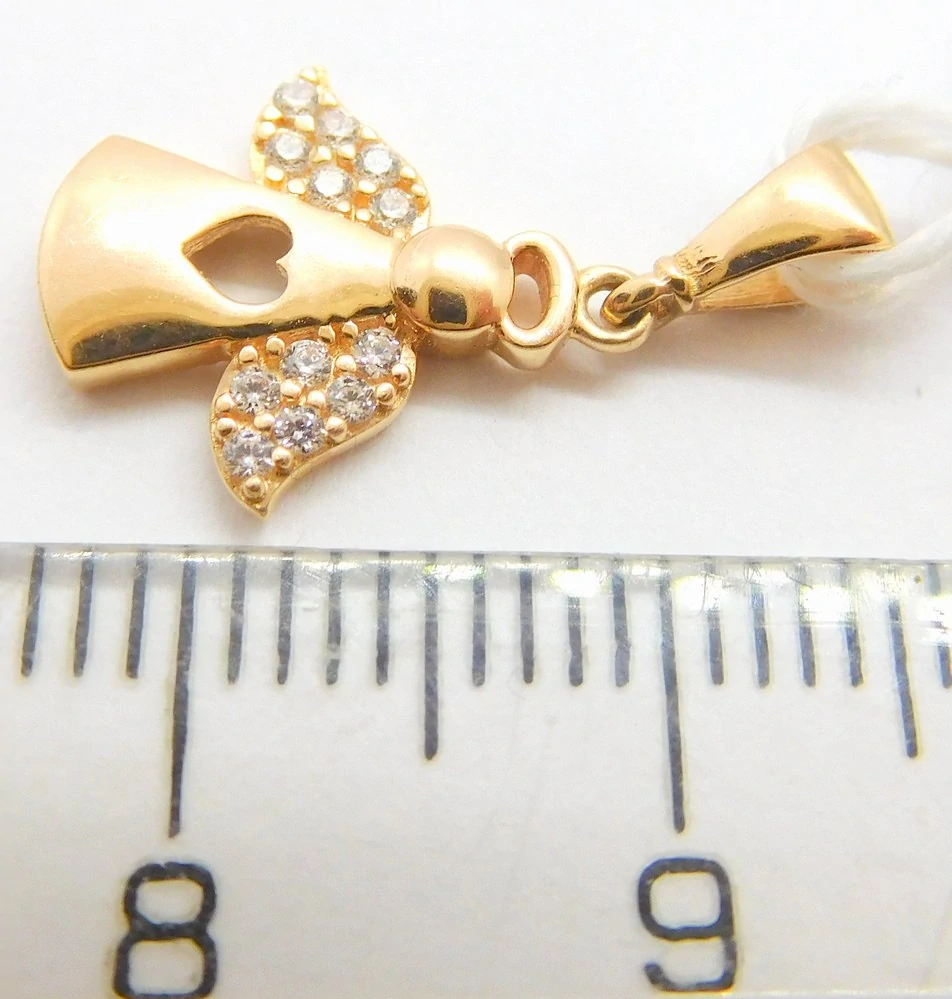 Klenoty Budín Zlatý hladký andělíček z růžového zlata se zirkony 585/0,82gr HK3219