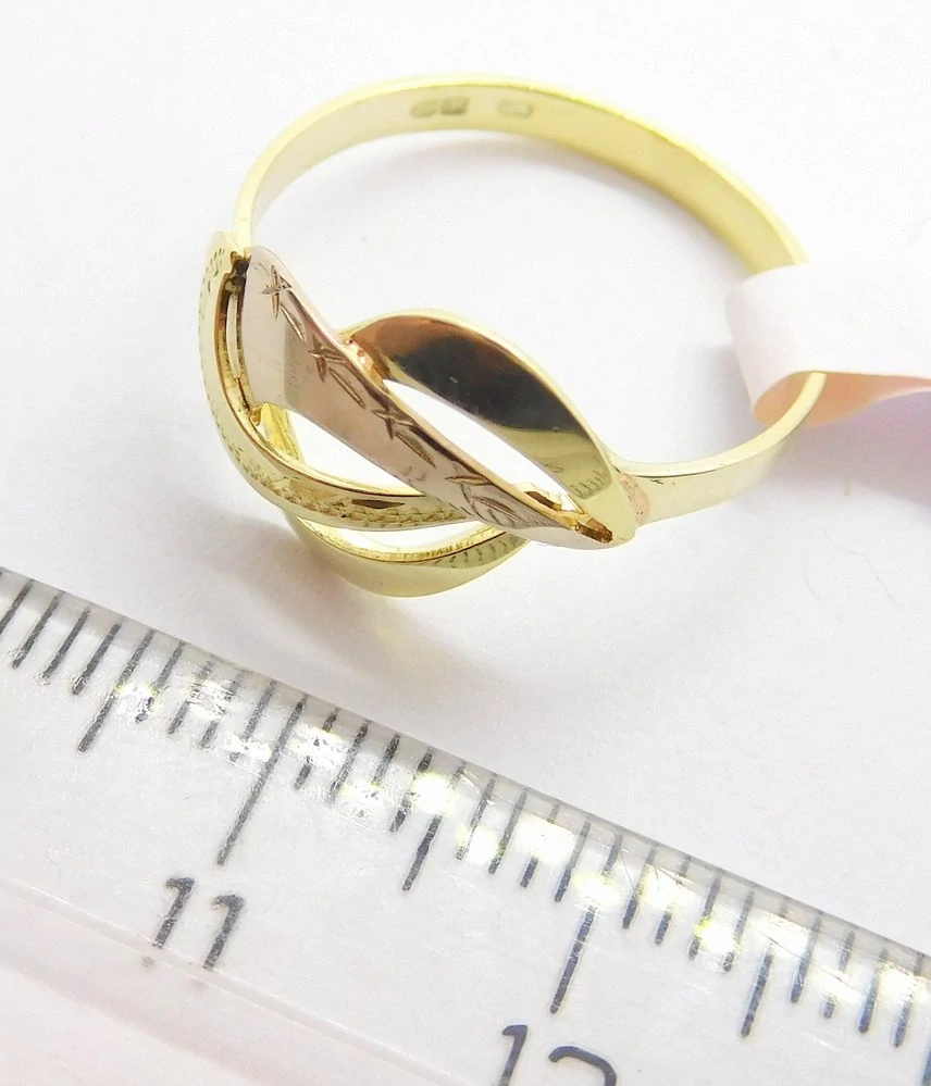 Klenoty Budín Mohutný dámský zlatý prsten ze žlutého a růžového zlata 585/1,84gr vel. 55 HK1198