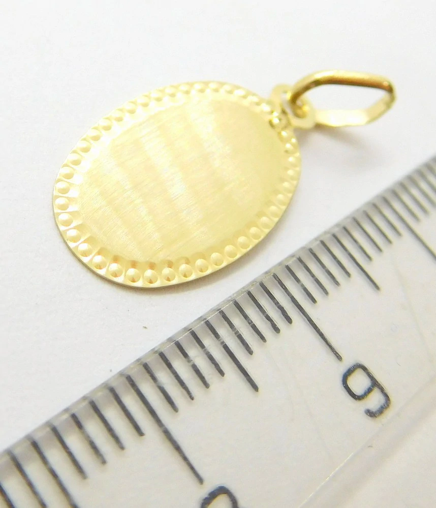 Klenoty Budín Zlatý přívěsek oválek vhodný ke gravírování 585/0,55gr 02443